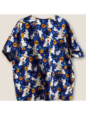 Peaches Uniform Women's Scrub Top Size XL Halloween V-Neck thumbnail 6