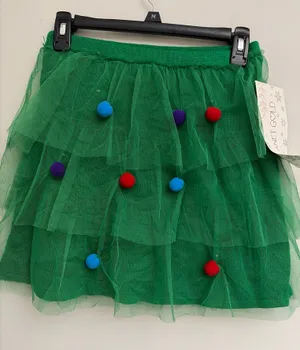 Planet Gold New! Green Tulle Skirt with Colorful light up Pom Poms size S thumbnail 1