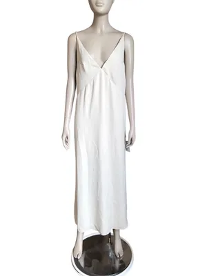 NWT ASOS Light Beige V Neck Dress thumbnail 2