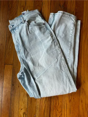 American Eagle Highest Rise Baggy Straight Strigid Jeans Light Denim Wash thumbnail 8