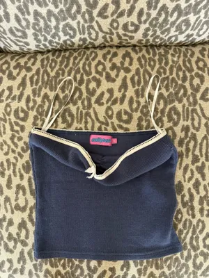 Edikted Tube Top navy with white lace thumbnail 3