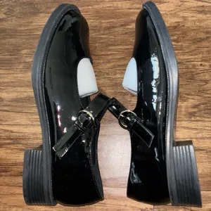 Black Flats with Glossy Finish and Strap Korean Mary Jane Size 8.5 thumbnail 5