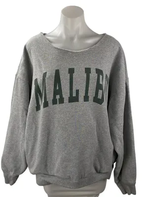 J.Galt Malibu Women's Gray Oversized Crew Neck Long Sleeve Sweatshirt Top Size M thumbnail 1