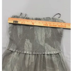 Aritzia Wilfred Catamaran Mini Dress Smocked Gray Medium‎ thumbnail 4