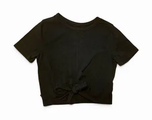 Hollister Black Tie Front Baby Tee Crop Top Size Small thumbnail 1