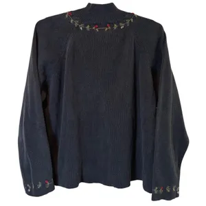 Woolrich Full Zip Sweater‎ Embroidered Christmas Mock Neck Knit Size Large thumbnail 6