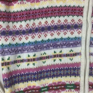 Heirloom collectibles size large fair isle multicolor full zip sweater nordic thumbnail 7