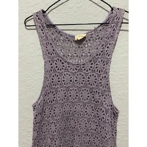 Anthropologie Pins & Needles Women's Purple Crochet Tank Sz L Beachy Boho thumbnail 2