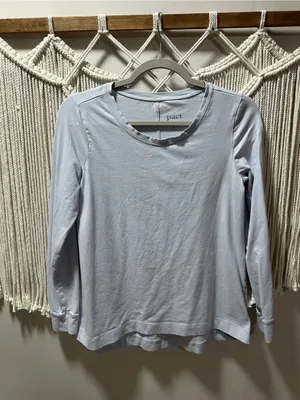 Pact Light Blue Long Sleeve Crewneck Tee thumbnail 4