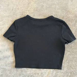 Zara cropped short sleeve top. 98% cotton 2% spandex. Color- black. Size- M thumbnail 3
