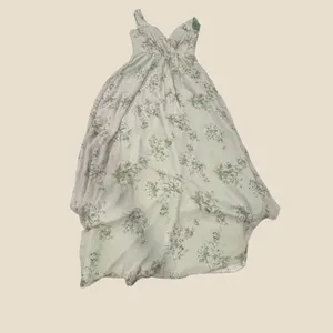 AW Bridal Penoy Pistachio Green Floral Maxi Dress US 8 V-Neck Chiffon Tie-Back thumbnail 11