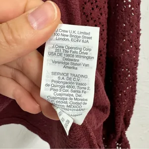 Madewell Texture & Thread Burgundy Knit Puff Sleeve Sweater Womens M Fall Eyelet thumbnail 8