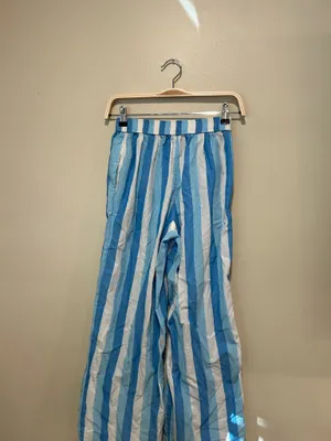 Anthropologie blue and white striped pajama pants thumbnail 6