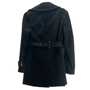 Kenneth Cole Womans Wool Trench Coat Size 10 Grunge Zip Accent‎ Modern Warm Cozy thumbnail 3