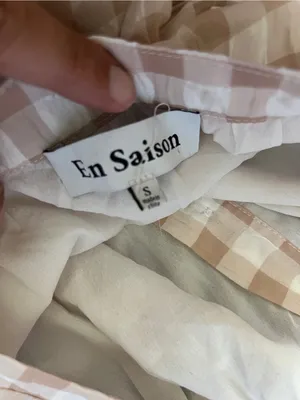 EN SAISON GINGHAM DRESS Size S Tan thumbnail 9