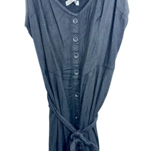 Abercrombie & Fitch Black Button Tie Waist Sleeveless Midi Dress Womens Size M thumbnail 6