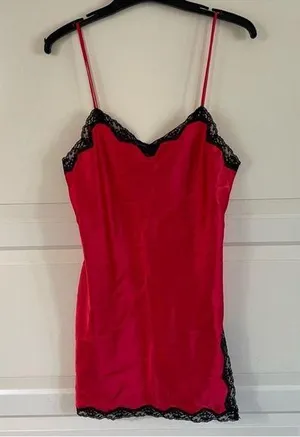 Victoria's Secret vintage satin lace trim slip dress M/L thumbnail 1