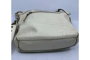 coach medium w adjustable strap white leather cros thumbnail 6