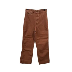 Quince Sz 25‎ Organic Stretch Cotton Twill Wide-Leg Crop Pants Rust Denim #Z6-5 thumbnail 2