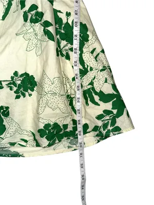 & Merci Puff Sleeve Green Floral Cotton Fit and Flare Mini Dress SMALL thumbnail 9