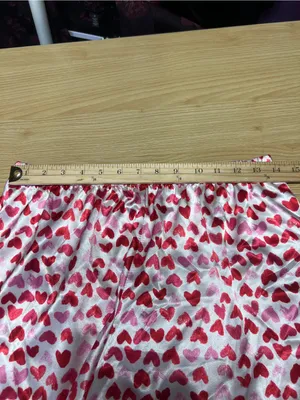 Lilac + London Pink Hearts Satin Shortie Pajama Set Size M NWT thumbnail 15