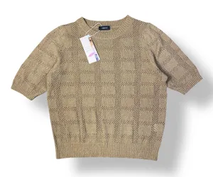 Dokotoo‎ NWT 3/4 Sleeve Scoop Neck Knit Blouse Womens Size L Brown thumbnail 1