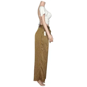 ELLIATT Bronte Polka Dot Wide Leg Pants, Caramel, XS thumbnail 10