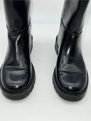 H&M Chunky Lug Rubber Sole Ankle Pull-On Black Boots-Size 39 EU / 8 US thumbnail 4