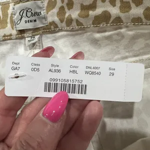 J. Crew Size 29 Jeans‎ 10" High Rise Toothpick Animal Print Safari Leopard NEW thumbnail 8