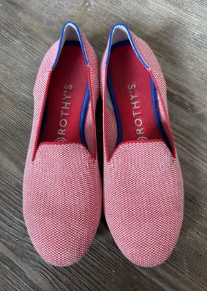 Rothy's Loafer Lollipop Red Retired Print RARE Round Toe Flats womens 7 thumbnail 1