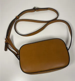 GAP Brown Shoulder Bag with Zip Closure & Zipper Accents, Gold‎ Hardware thumbnail 1