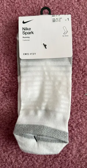 Nike White No Show Running Socks thumbnail 1