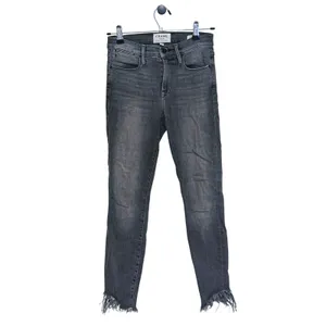 FRAME Womens Le High Skinny Raw Hem Jeans Size 25 Gray Punk Edgy Skater Grunge thumbnail 2
