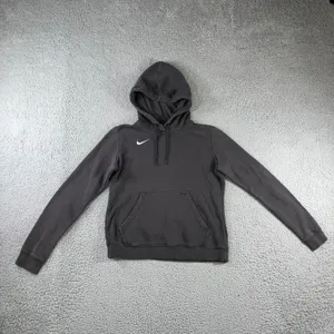 Nike Hoodie Women M Faded Black Pullover Swoosh Logo Activewear Grunge‎ Outdoor thumbnail 2