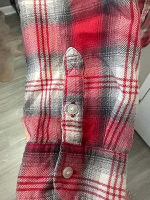 American Eagle Outfitters Red Plaid Boyfriend Flannel - Medium Nashville rodeo thumbnail 4