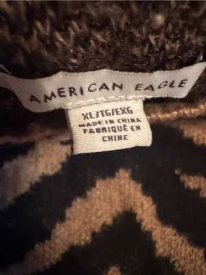 American Eagle Oversized Zebra Stripe Crewneck Wool Blend Sweater - Size XL thumbnail 3