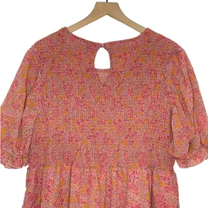 NEW‎ Wild Fable Pink Floral Smocked Dress Plus Size 1X Short Sleeve NWT thumbnail 7