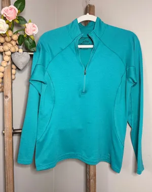 Patagonia Capilene 3 Midweight 1/4 Zip Base Layer Teal Blue 11821 Women Medium thumbnail 1