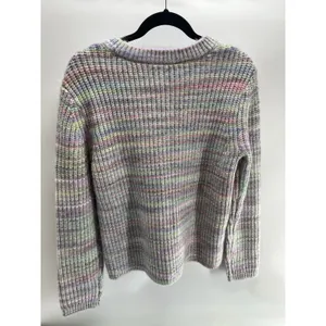 Loft Rainbow Spacedye Pastel Knit Sweater Large L‎ thumbnail 4