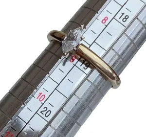 14K 14KT Marquise Cut Diamonique Cubic Zirconia Yellow Gold Ring Sz 8.75 thumbnail 8