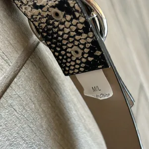 Snake print double circle belt Black thumbnail 6