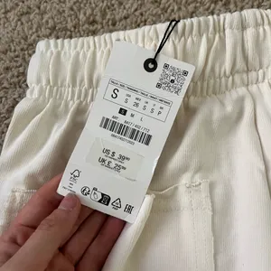 ZARA Cream Women's Wide Leg lounge Pants with elastic waistband never worn thumbnail 9