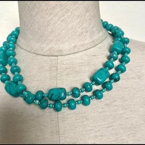 Premier Designs double stranded turquoise necklace thumbnail 7