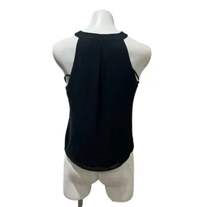 Naked Zebra Women's Black Sleeveless V-Neck Blouse Size S Casual thumbnail 8