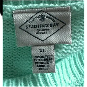St John's Bay Pullover Womens Mint Green Crew‎ Neck Embroidered Chill Casual thumbnail 6