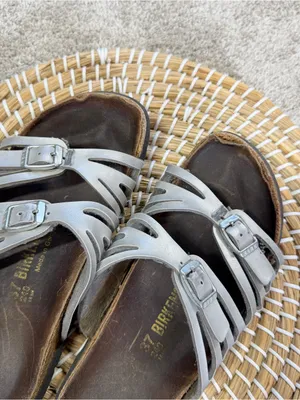 Birkenstock Women’s Granada Nubuck Leather Sandals in Metallic Silver 37/US 6.5 thumbnail 10