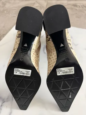SCHUTZ Raffaela Snake-Embossed Ankle Booties w/Black Block Heel, Size 7.5, NWT thumbnail 6