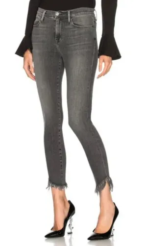 FRAME Womens Le High Skinny Raw Hem Jeans Size 25 Gray Punk Edgy Skater Grunge thumbnail 1