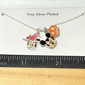 Disney Necklace‎ Vampire MICKEY Mouse Witch MINNIE 16" Halloween Silver Plated thumbnail 9