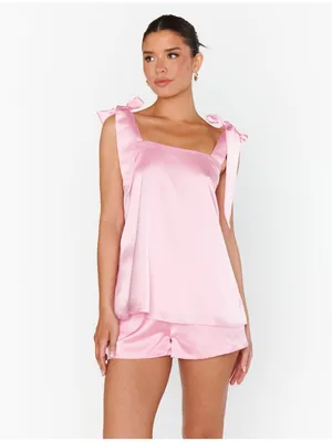 SHOW ME YOUR MUMU Makeup Tank In Light Pink Luxe Satin thumbnail 2